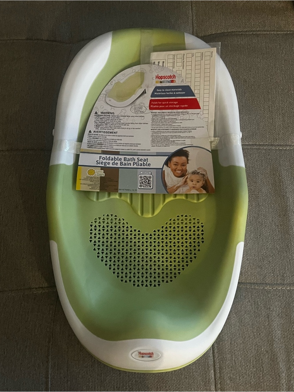 Hopscotch Lane Bathing Support Seat, Green Rubber Mesh, Unisex, Newborn